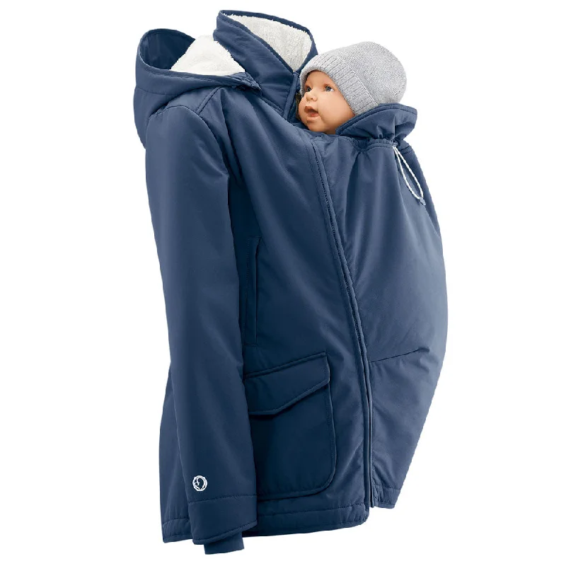 Moisture-absorbing hiking socks-Mamalila Allweather Cosy Allrounder Navy Babywearing Jacket