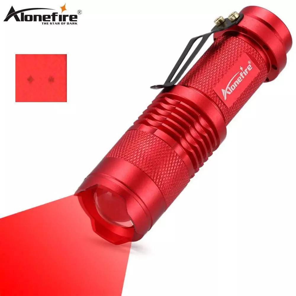 Ultralight backpacking tent-Red Light Zoom Flashlight Mini Hunting Bees Fishing Blood Vessels Astronomy Observe Star Hotel Camera Detector Lamp Torch AA Cel