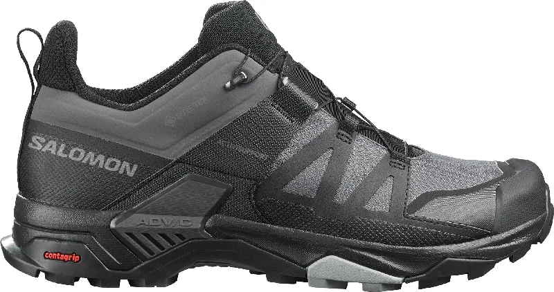 Rechargeable high-lumen flashlight-Salomon X Ultra 4 GORE-TEX WIDE FIT Mens Walking Shoes - Black