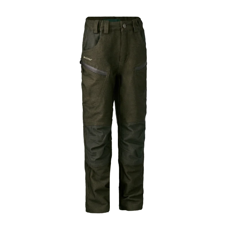 Reinforced double hammock camping-Deerhunter Youth Chasse Trousers - Olive Night Melange (365)