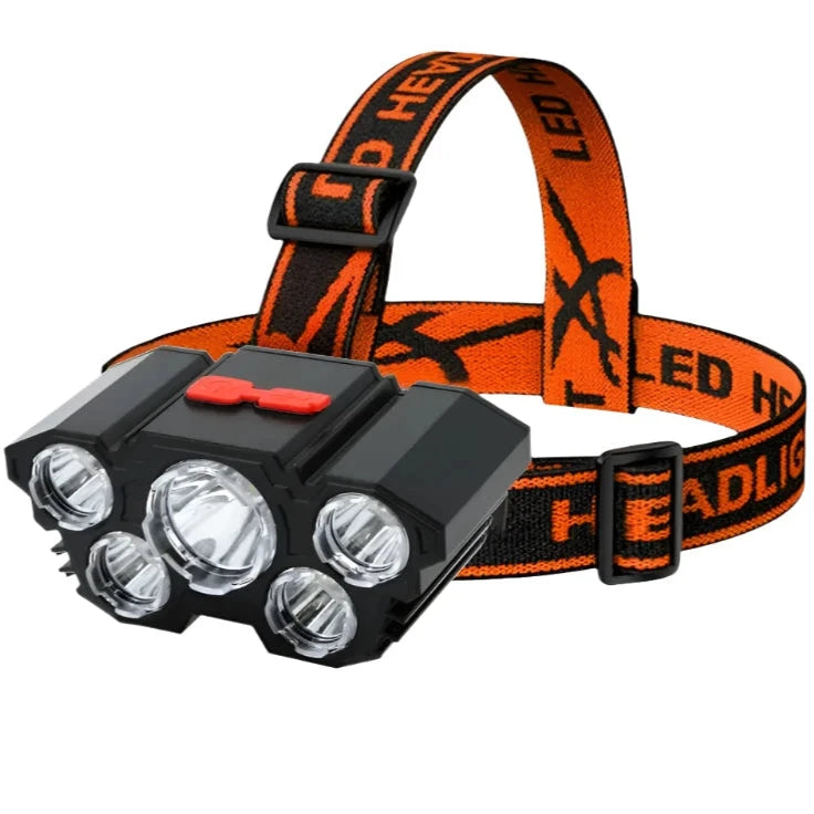 Non-stick cast-aluminum grill-5 LED Flashlight Rechargeable with Built in 18650 Battery Strong Light Camping Adventure Fishing Head Light Headlamp