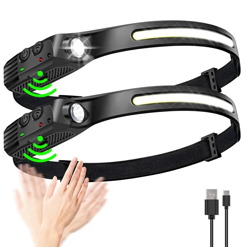 Rapid-wicking hiking leggings-LED Sensor Headlamp Camping Search Light Head Flashlight Rechargeable Powerful Lamp Front Lanterns Headlights 6 Styles