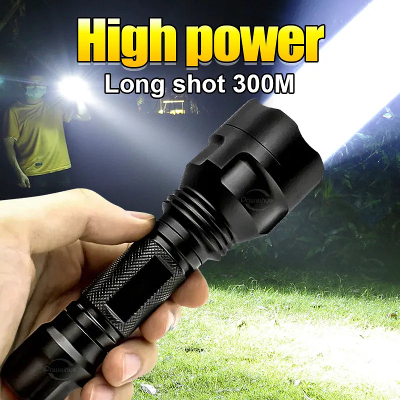 Rugged polyester hiking backpack-2023 Tactical Flashlight Rechargeable Led Flashlight Free Shipping Army Tactical Light Powerful Torch High Power Led Flashlights