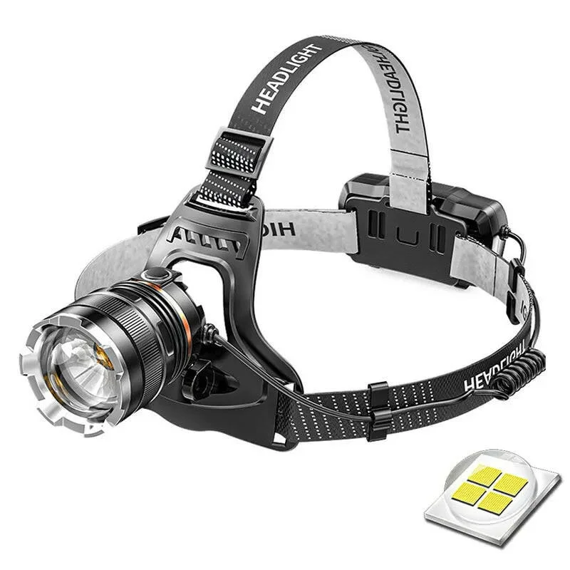 Rechargeable campsite area light-XHP50 LED Sensor Headlamp Waterproof Head Light Rechargeable Fishing Searching Camping Head Flashlight Zoom Lantern