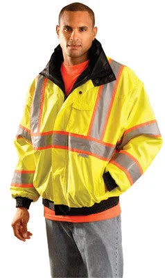 Synthetic-insulated hiking jacket-OccuNomix Hi-Viz OccuLux PU Coated Bomber Jacket