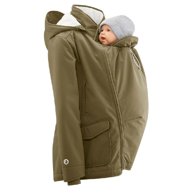 High-strength trekking water jug-Mamalila Allweather Cosy Allrounder Khaki Babywearing Jacket