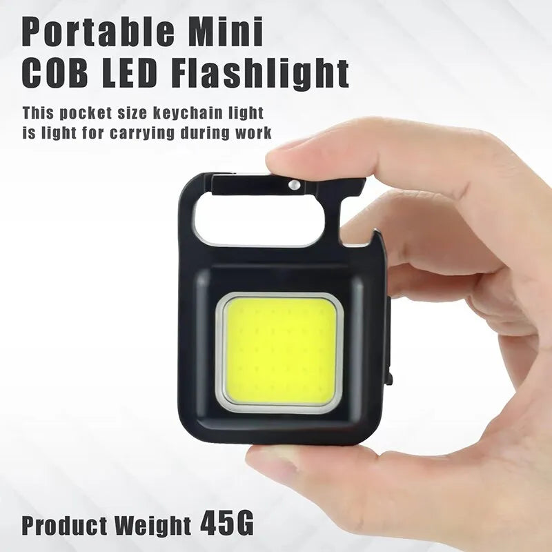 Inflatable air camping mattress-Multifunction Mini COB Keychain Light USB Rechargeable Emergency Lamps Magnetic Repair Work Outdoor Camping Flashlight