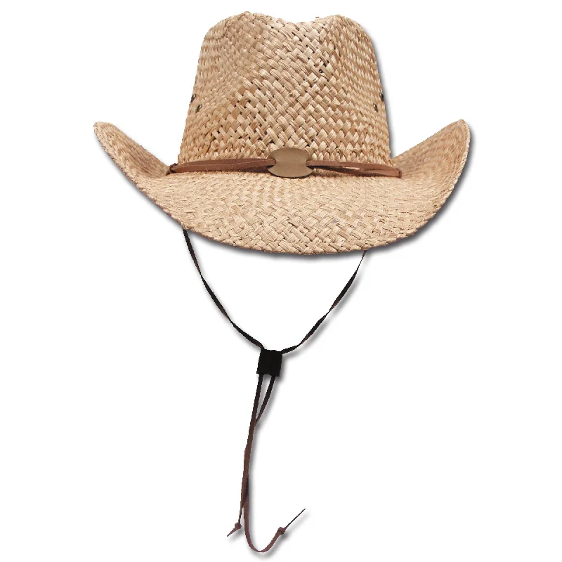 Compact trekking stool-Straw Hat with Chin Band