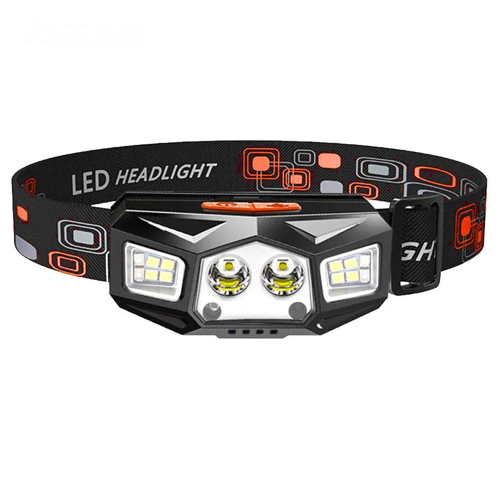 Multi-tool wilderness first aid kit-XPE COB LED Headlamp With 18650 Body Motion Sensor USB Rechargeable white Headlight red Flash Camping Flashlight Head Light Lamp