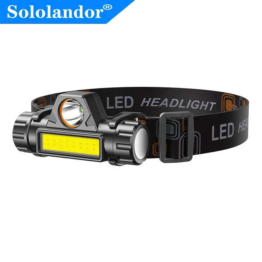 Soft-contoured trekking pillow-stepless dimming mini headlamp xpe cob led headlight brightness adjustable usb rechargeable portable Flash Torch light Head Lamp