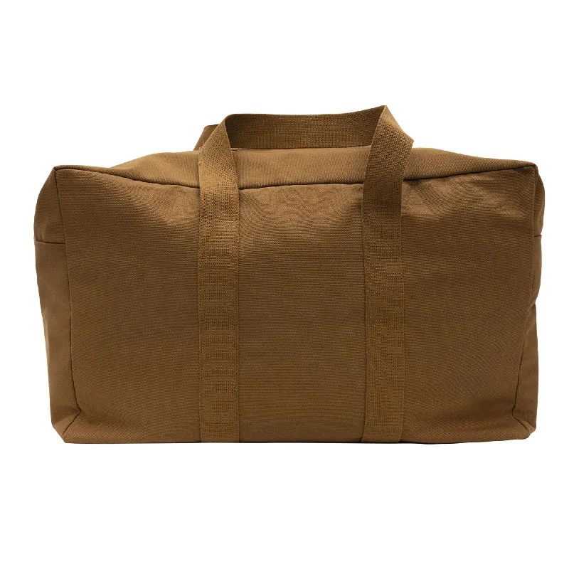 Cold-weather inflatable sleeping bag-Work Brown Canvas Parachute Cargo Bag Extra Large Duffle Bag 75L