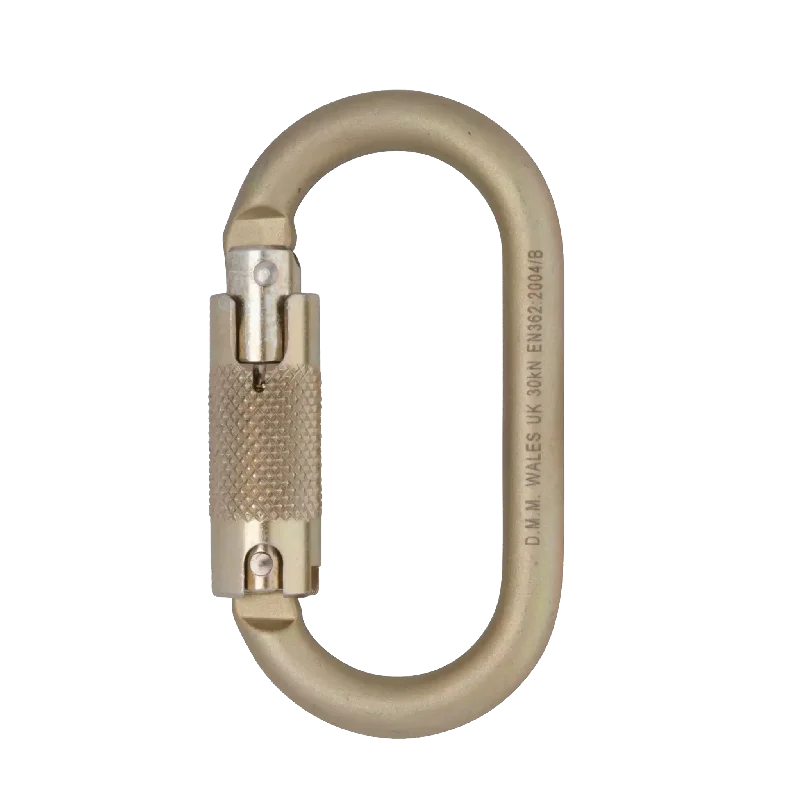 Quick-adjust load hiking strap-Steel Oval 10mm Locksafe Carabiner