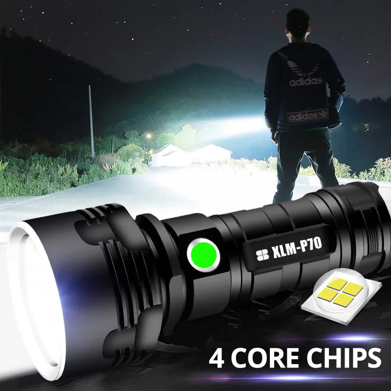 Waterproof hiking knapsack-Super Bright High Power LED Flashlight 3modes Usb Rechargeable Tactical Flashlight CREE XHP70 Portable Torch Waterproof Lantern