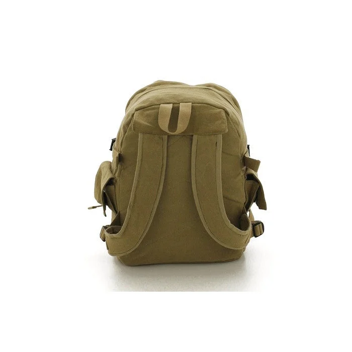 High-volume camping water flask-Khaki - Military Vintage Deluxe Backpack with Red China Star Emblem