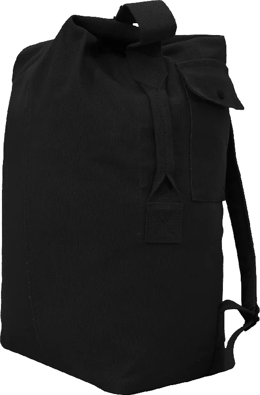 Heavy-duty steel hiking stakes-Black Nomad Canvas Duffle Backpack