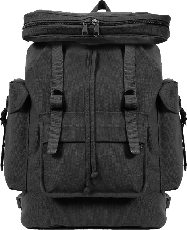 Waterproof camping khaki pants-Black - Canvas European Style Rucksack Backpack