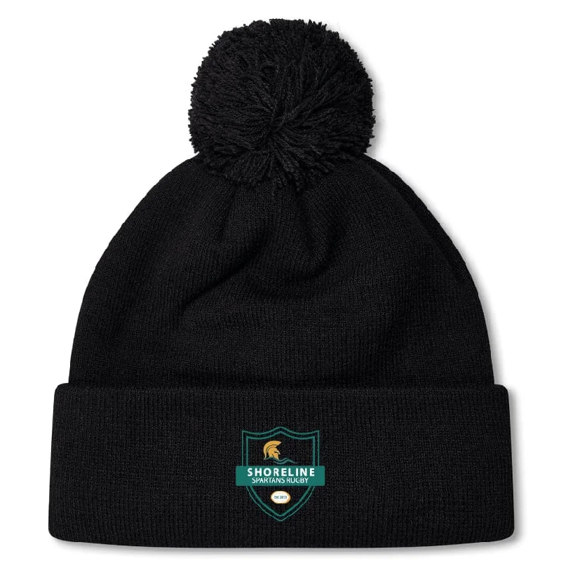 Compact outdoor emergency hiking kit-Shoreline Spartans Pom Pom Beanie by Canterbury