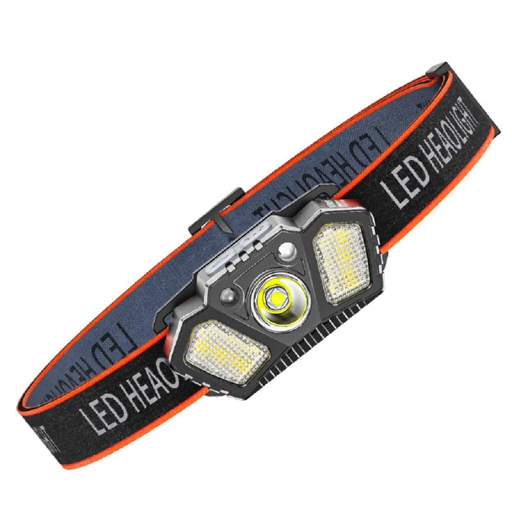 Pressure-relieving camping mat-Rechargeable Headlamp 5Modes XPE COB Adjust with Red Caution Light Gesture Control LED Head Lamp For Fishing Camping Hiking