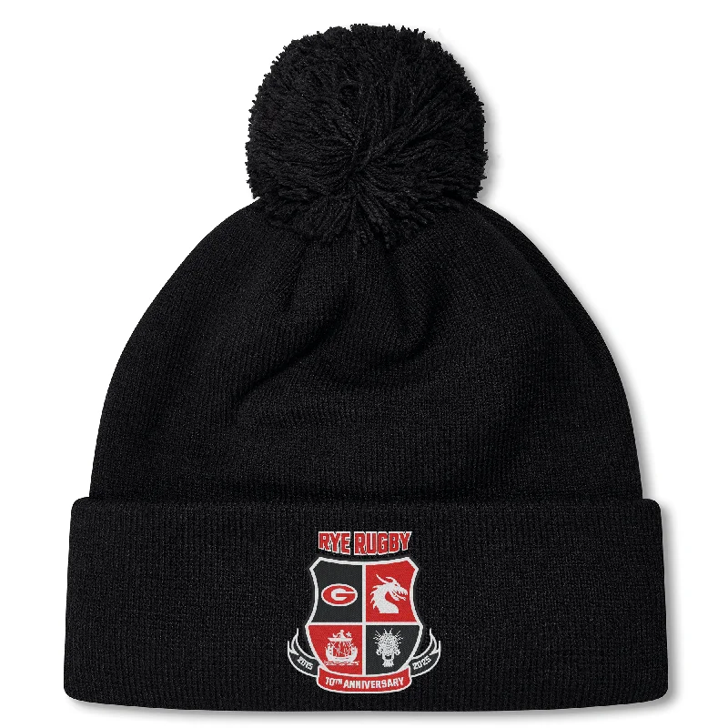 Reinforced high-tensile trekking rope-Rye High School 10 Year Pom Pom Beanie by Canterbury