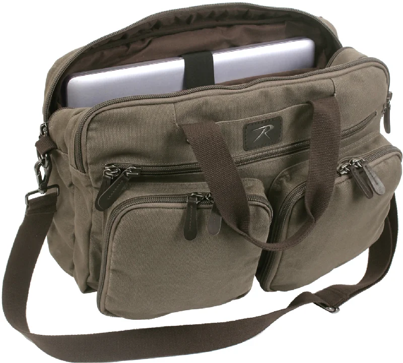 Folding sturdy trekking table-Canvas Briefcase Backpack Convertible Laptop Knapsack Messenger Shoulder Bag