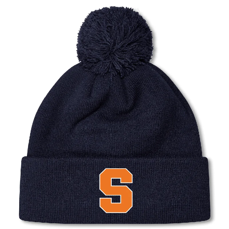 Waterproof camping Bluetooth speaker-Syracuse University Women's RFC Pom Pom Beanie by Canterbury