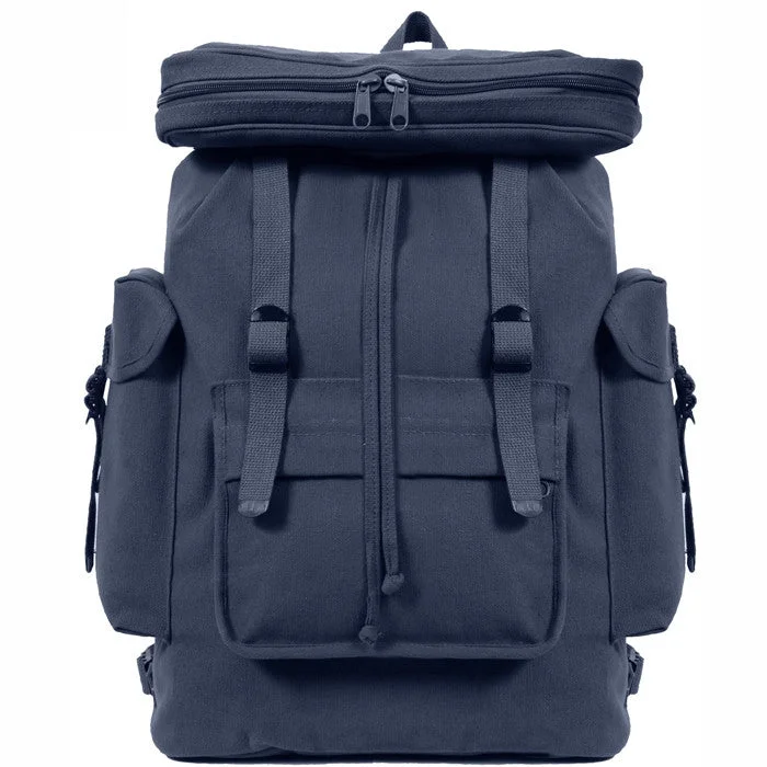 Rechargeable hiking adventure light-Navy Blue - Canvas European Style Rucksack Backpack