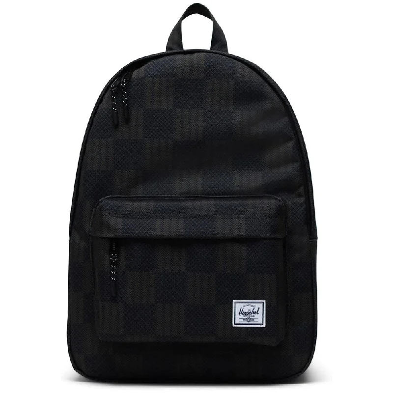 Waterproof camping khaki sneakers-Herschel Unisex Black Checkered Textile Classic One Size Backpack - 10005-04967-OS