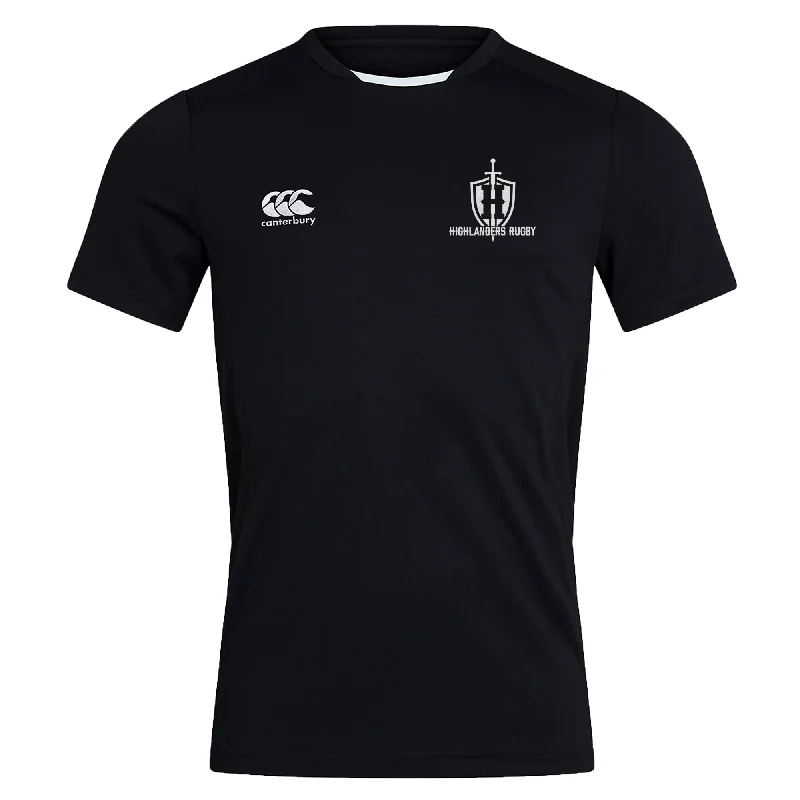 Windproof camping adventure tarp-Highlanders Rugby NC Club Dry Tee by Canterbury