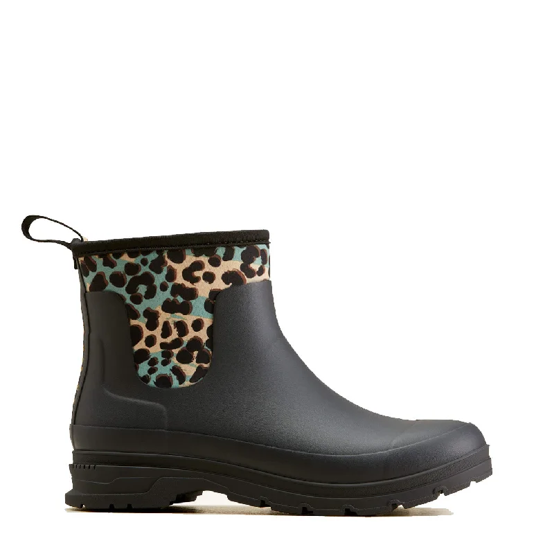 Weatherproof rust-free tent stakes-Ariat Womens Kelmarsh Shortie Rubber Boot Black / Leopard Camo