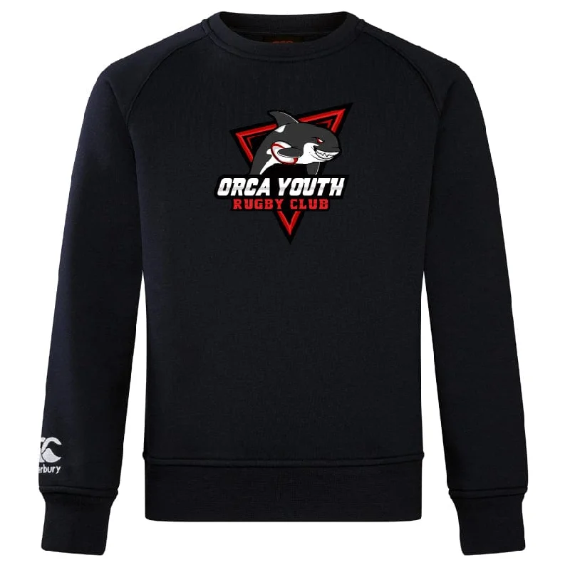 Waterproof hiking softshell jacket-Orca Youth Club Crew Sweatshirt by Canterbury