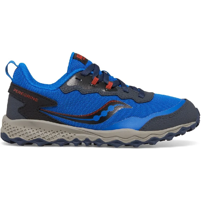 Weather-resistant hiking gear tarp-Saucony Peregrine KDZ Junior Trail Running Shoes - Blue