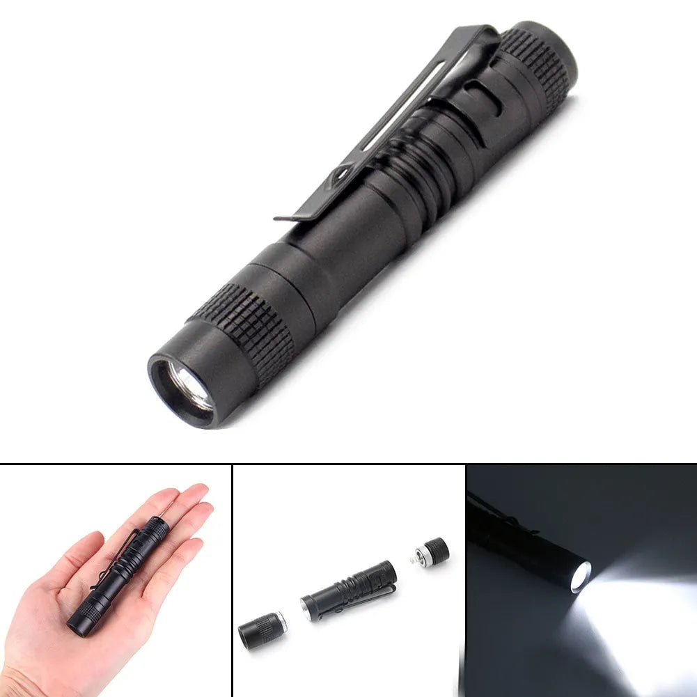 Mini Pen-Shaped Small Flashlight Aluminum Alloy Waterproof with Pen Clip Gift Lamp Small Flashlight