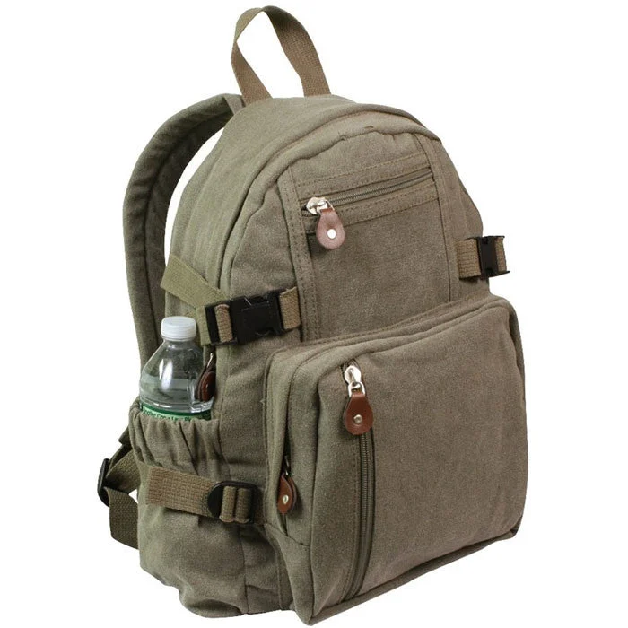 Windproof camping rain canopy-Olive Drab - Military Vintage Mini Backpack