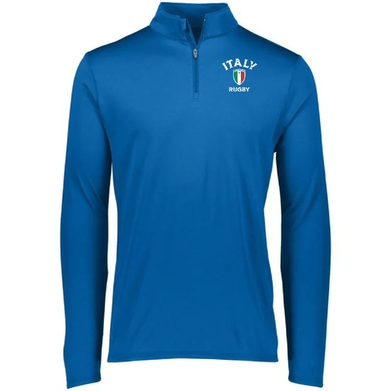 Double-stitched windproof tarp-Nations of Rugby Italy Rugby 1/4 Zip Pullover