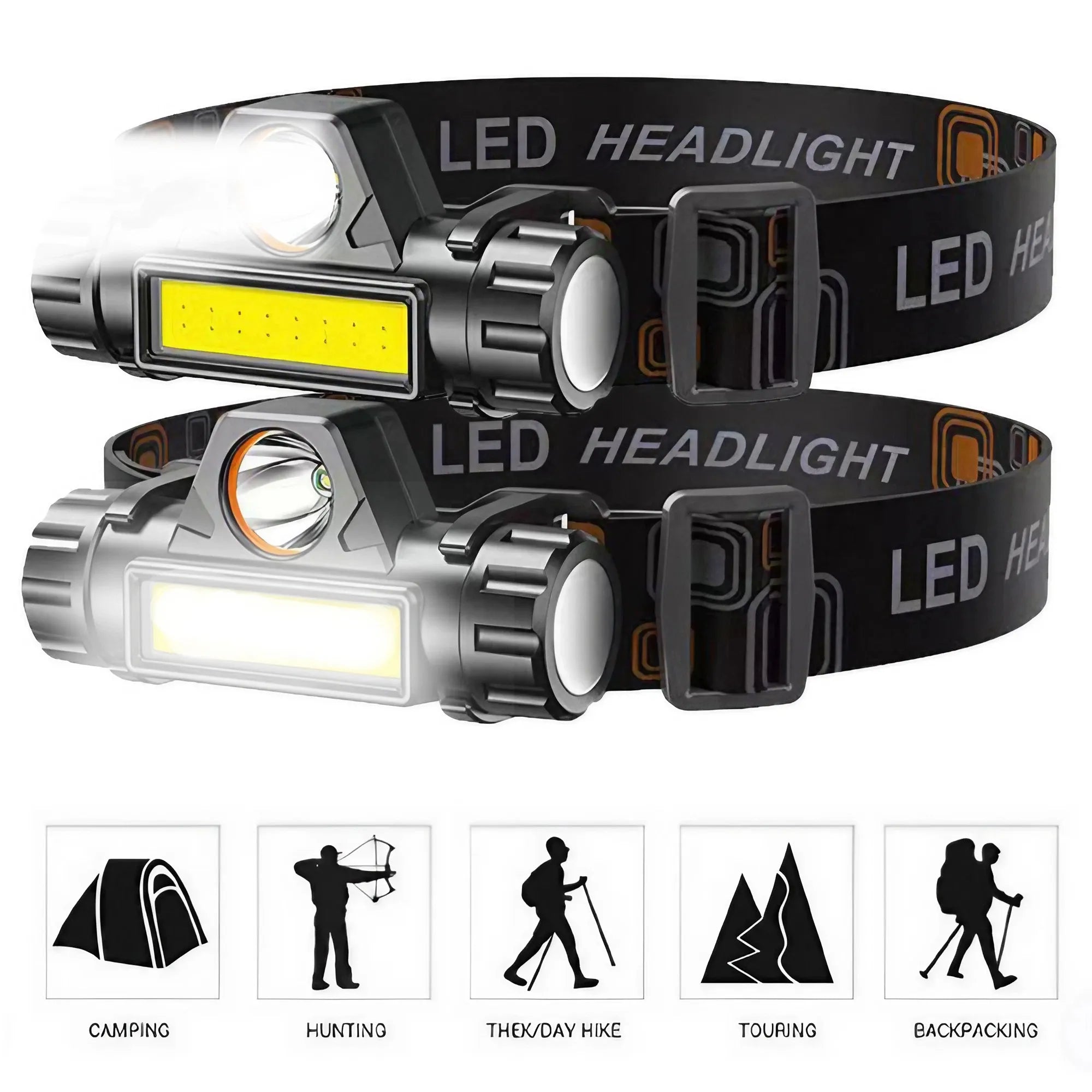 Rechargeable high-power headlamp-Portable Magnetic Headlamp USB Rechargeable, Detachable Flashlight, Red & White Light Modes, Essential for Outdoor Camping