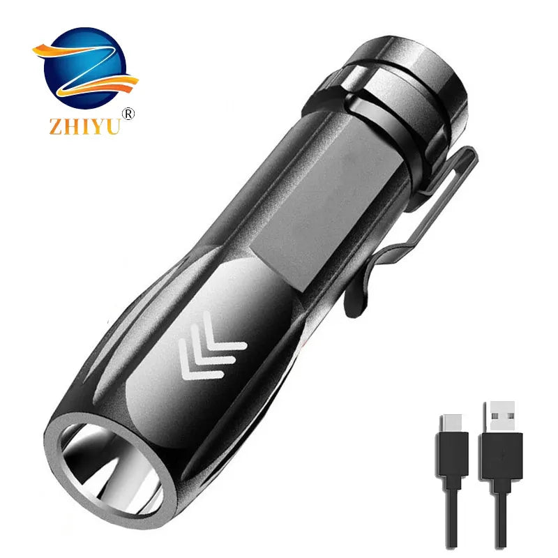 High-volume hydration reservoir-Mini LED Flashlight Built-in 1200mAh Lithium Battery Emergency Torch Waterproof Camping Light USB Rechargeable Camping Lantern