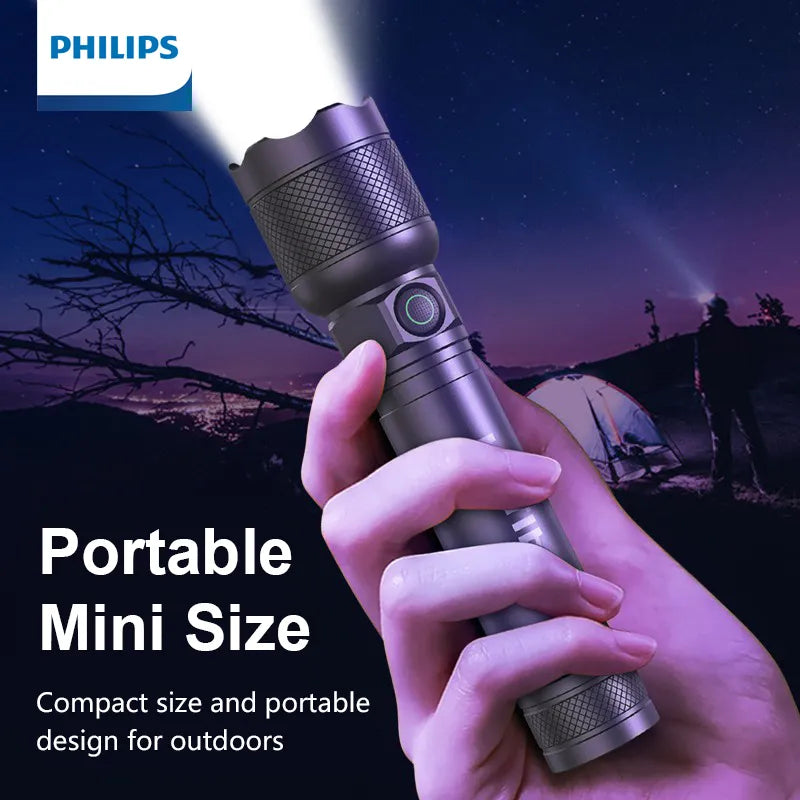 Stretch-fit hiking belt-Philips Portable Flashlight 550 Lumens Rechargeable LED Flashlights with Aluminum Alloy Material for Self Defense Camping Hiking