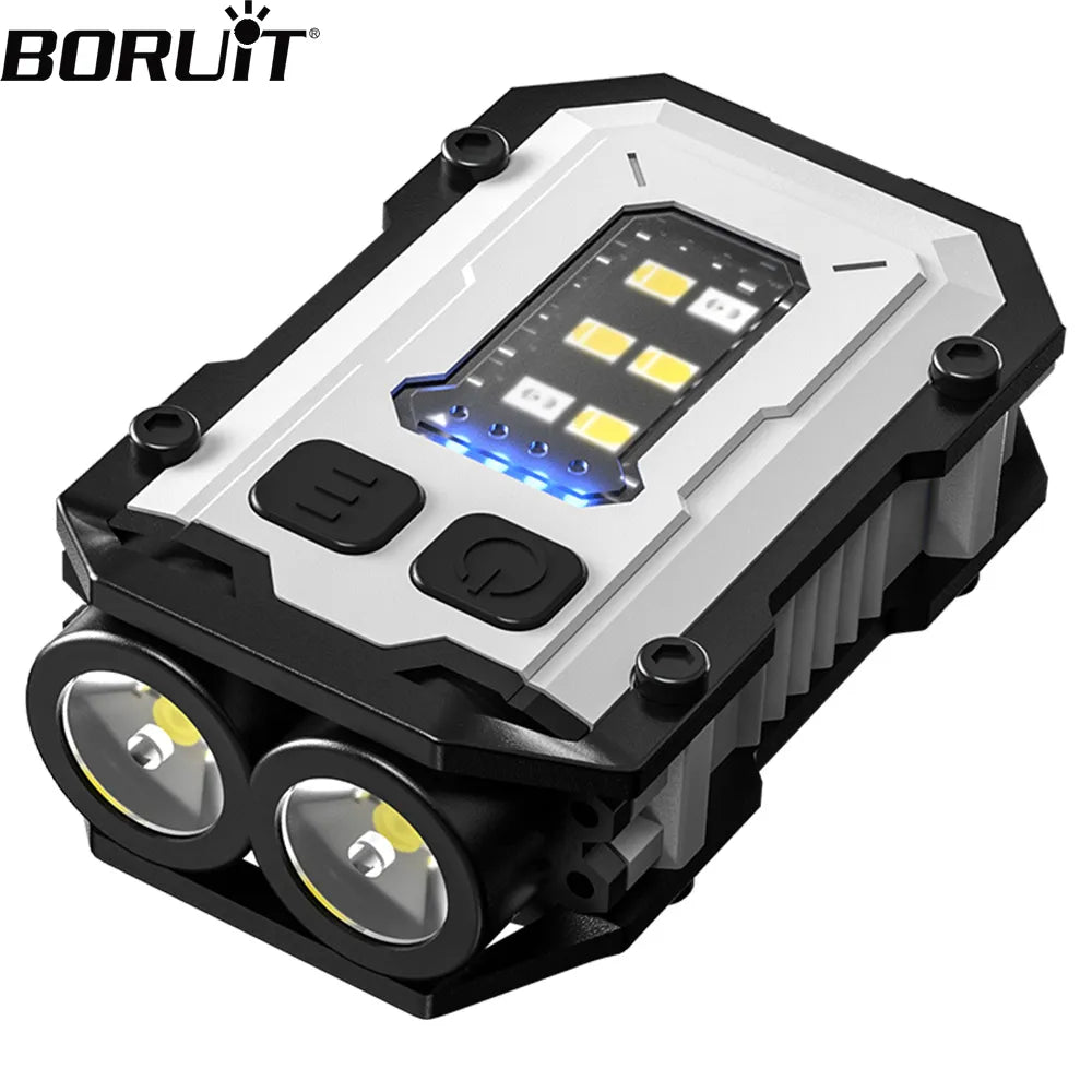 Anti-mosquito hiking hood-BORUiT Portable LED Keychain EDC Flashlight Work Light Type-C Rechargeable Mini Torch with Magnet PenClip Camping Pocket Lanter