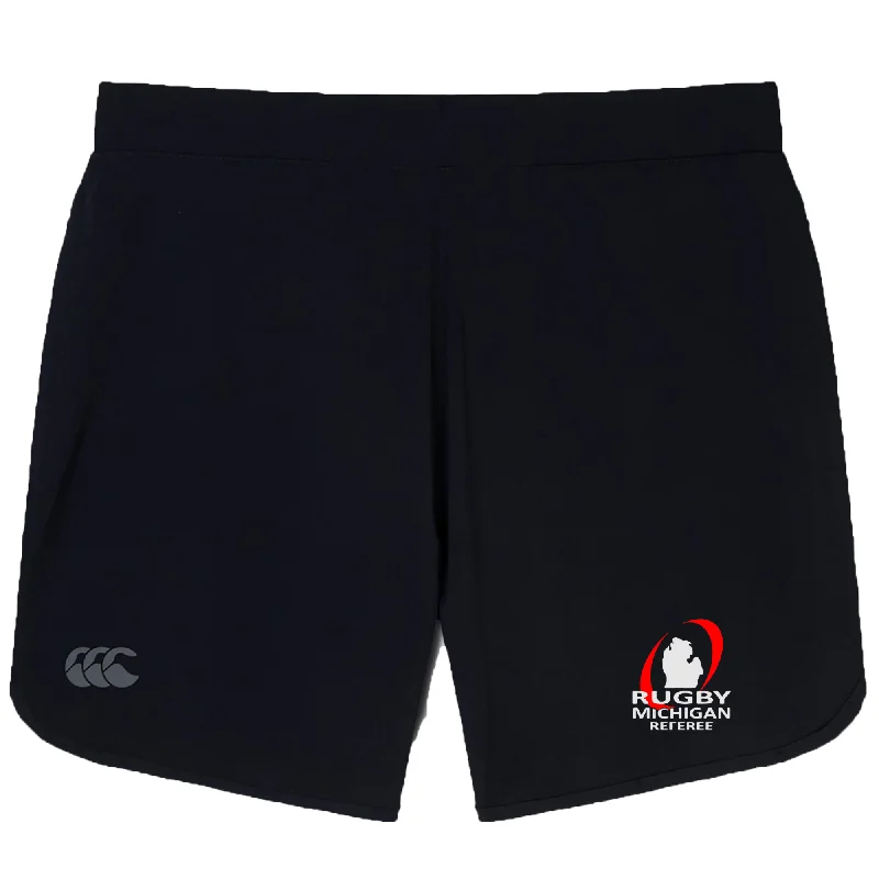 Durable quick-dry hiking shorts-Rugby Michigan Referee Society Women's Elite Woven Short by Canterbury