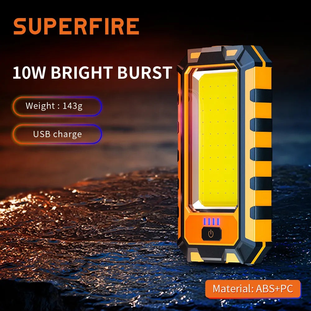 Easy-pitch camping tent-SuperFire G25 COB Work Lights Led lantern portable rechargeable lamps 3000mah Magnet Camping For Repairing Emergency Flashlights