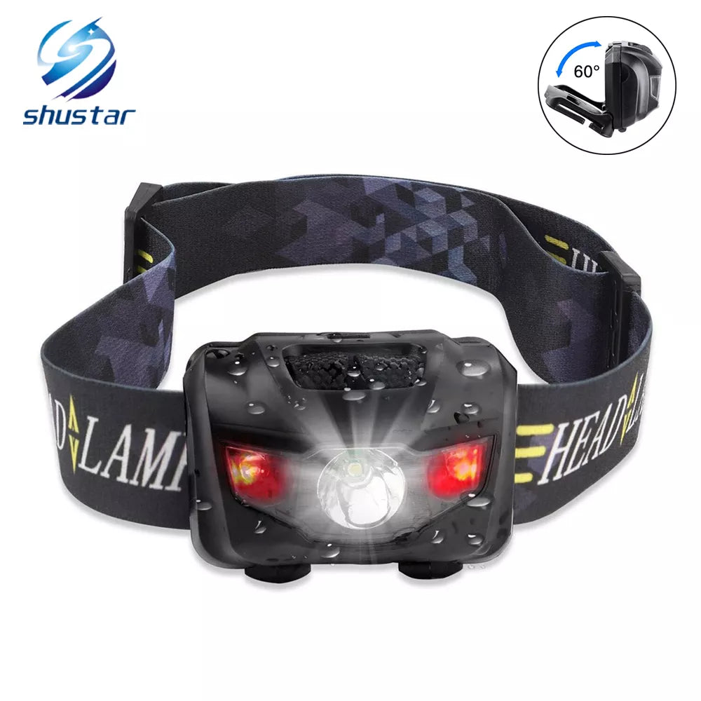 Reinforced steel tent pegs-Mini HeadLamp 4 light Modes Waterproof R3+2 LED Super Bright Headlight Headlamp Torch Lanterna with Headband Use 3xAAA batterys