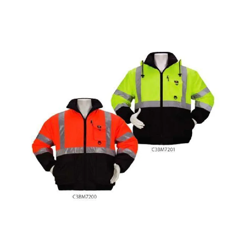 Quick-dry hiking muscle shirt-3A Safety - Reversible Two-Tone Class 3 Bomber Jacket