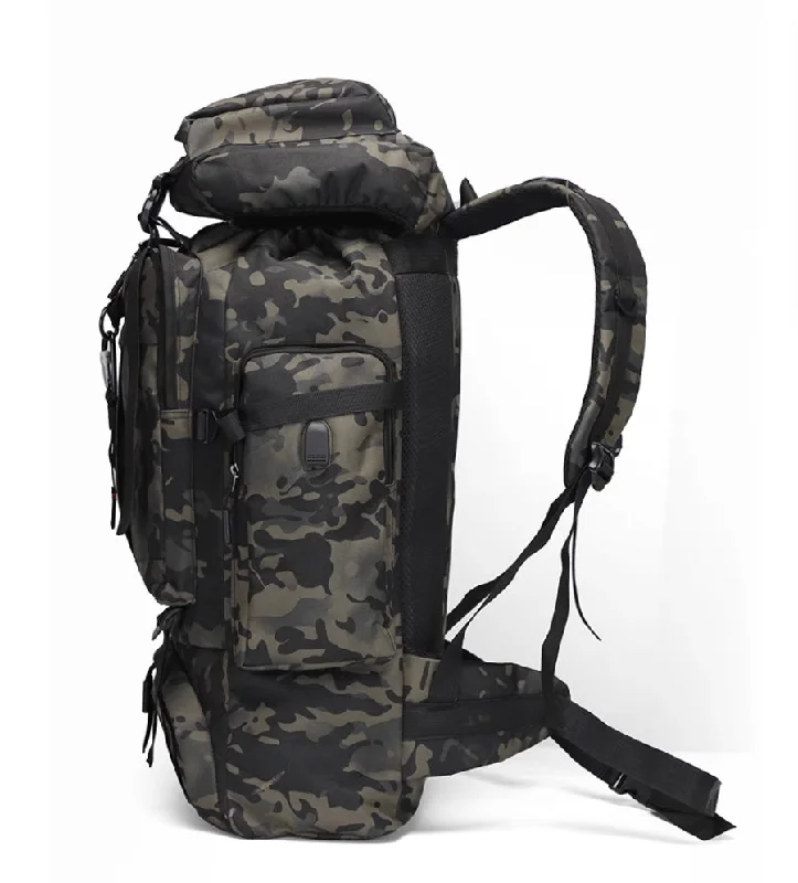 Energy-saving trekking mattress-Backpack camouflage large capacity men's tactical backpack men's outdoor hiking backpack multifunctional travel backpack