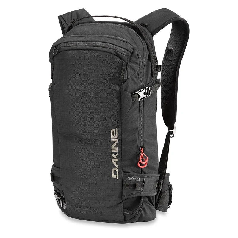 Reflective nylon trail boundary tape-Dakine Unisex Black Poacher 22L Ski-Snowboard Backpack - 10002066-BLACK