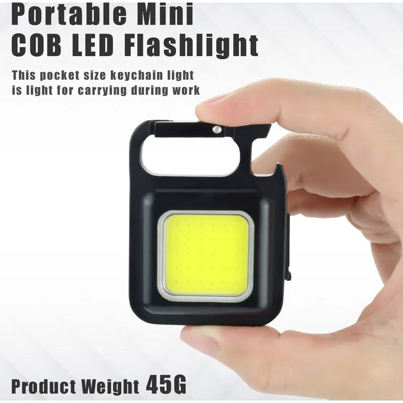 Dimmable LED camping lantern-Mini LED Flashlight Work Light 700LM rechargeable Glare COB Keychain Light Portable Flashlight 500mAh Outdoor Camping Hiking