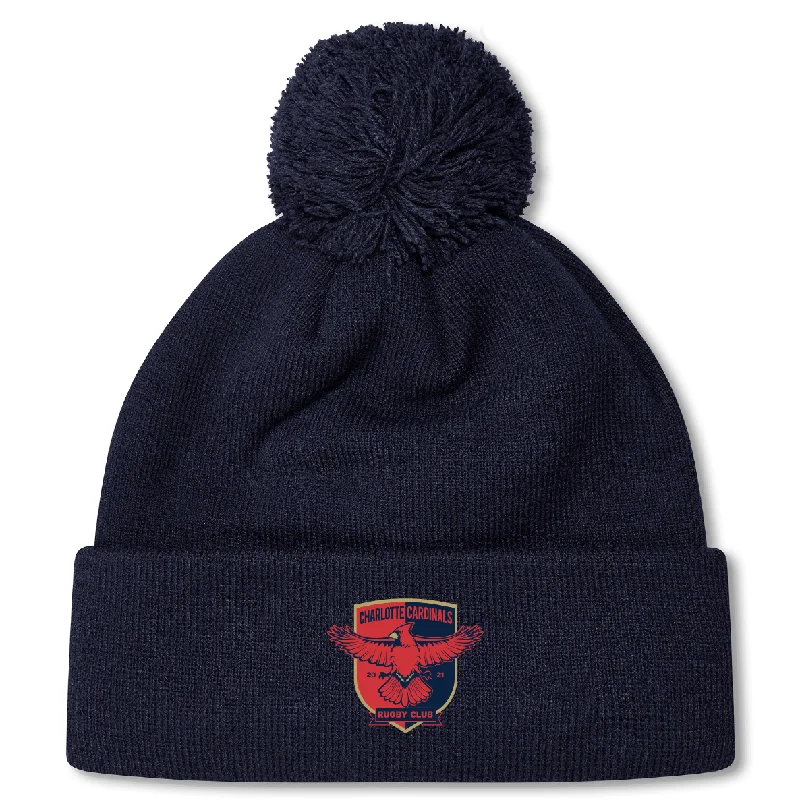 Quick-adjust heavy-load trekking strap-Charlotte Cardinals Rugby Club Pom Pom Beanie by Canterbury