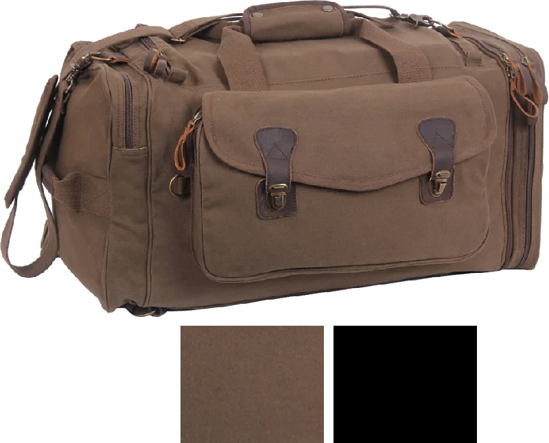 UV-resistant hiking neck band-Extended Stay Canvas Weekend Travel Duffle Bag w/ Backpack Straps