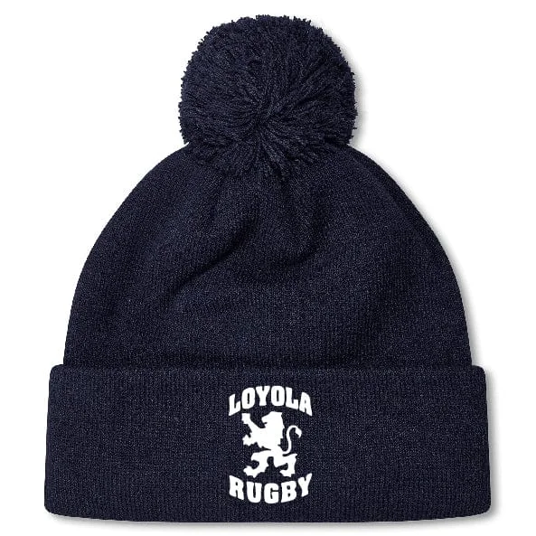 Folding sturdy trekking table-Loyola Rugby Pom Pom Beanie by Canterbury