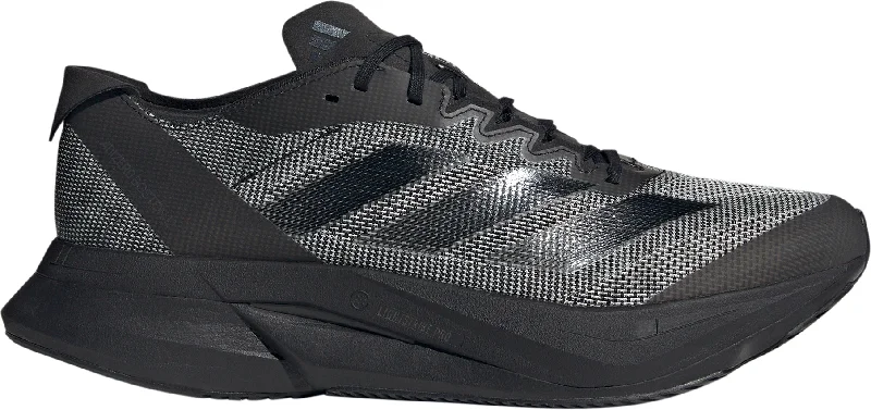 Solar-powered hiking power station-adidas Adizero Boston 12 Mens Running Shoes - Black