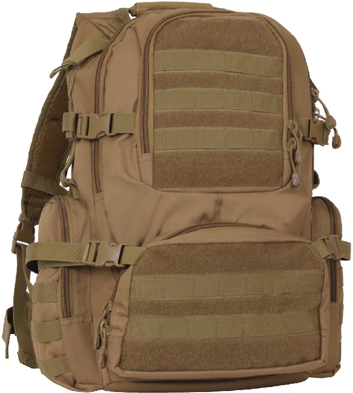 Fatigue-proof trail sandals-Coyote Brown Large Tactical Assault Pack MOLLE Military Backpack Knapsack Army Bag Pockets